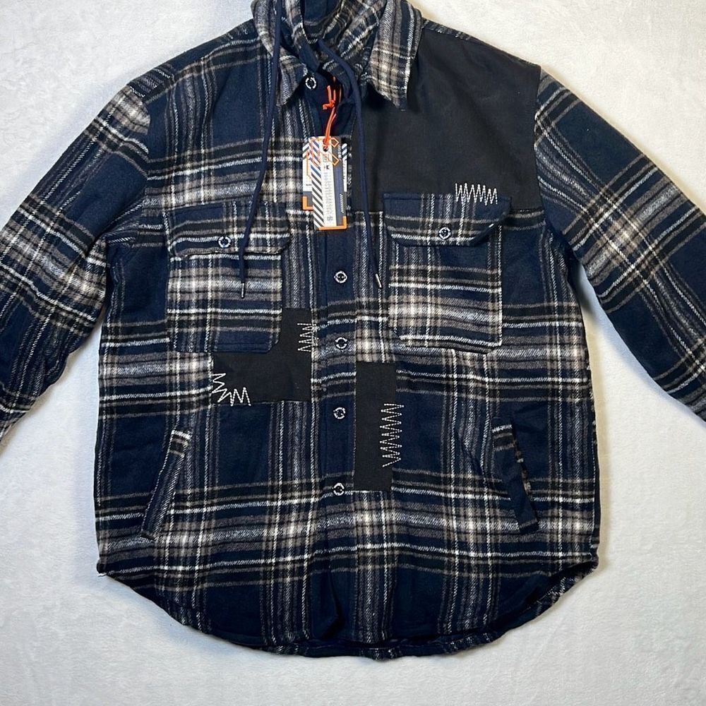 SMOKE RISE TIMBER HOODED PLAID FLANNEL NWT -LARGE - Picture 1 of 7